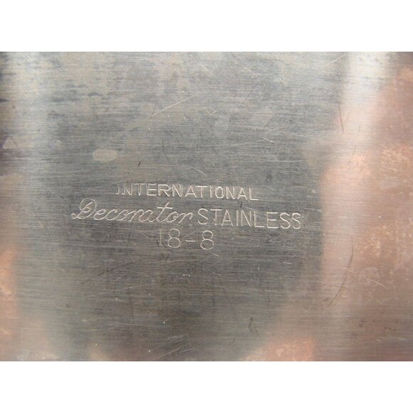 Serving Tray Platter Dish Danish Modern MCM Stainless International Decorator - Picture 4 of 11
